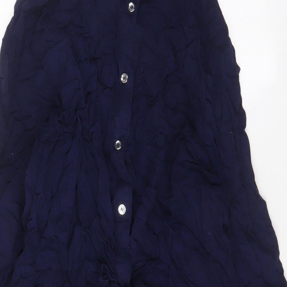 Oasis Womens Blue Viscose Shirt Dress Size 12 Collared Button