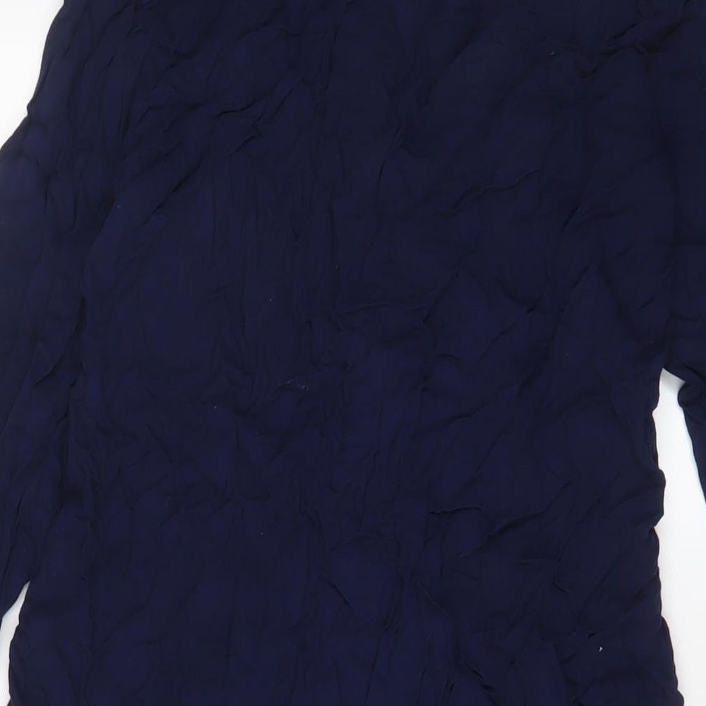 Oasis Womens Blue Viscose Shirt Dress Size 12 Collared Button