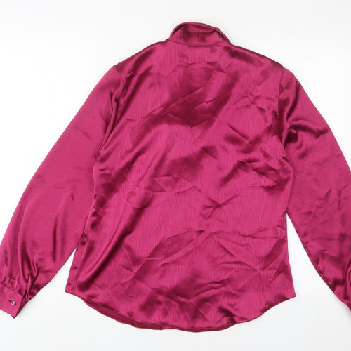 Fosby Womens Purple Polyester Basic Button-Up Size 12 Collared