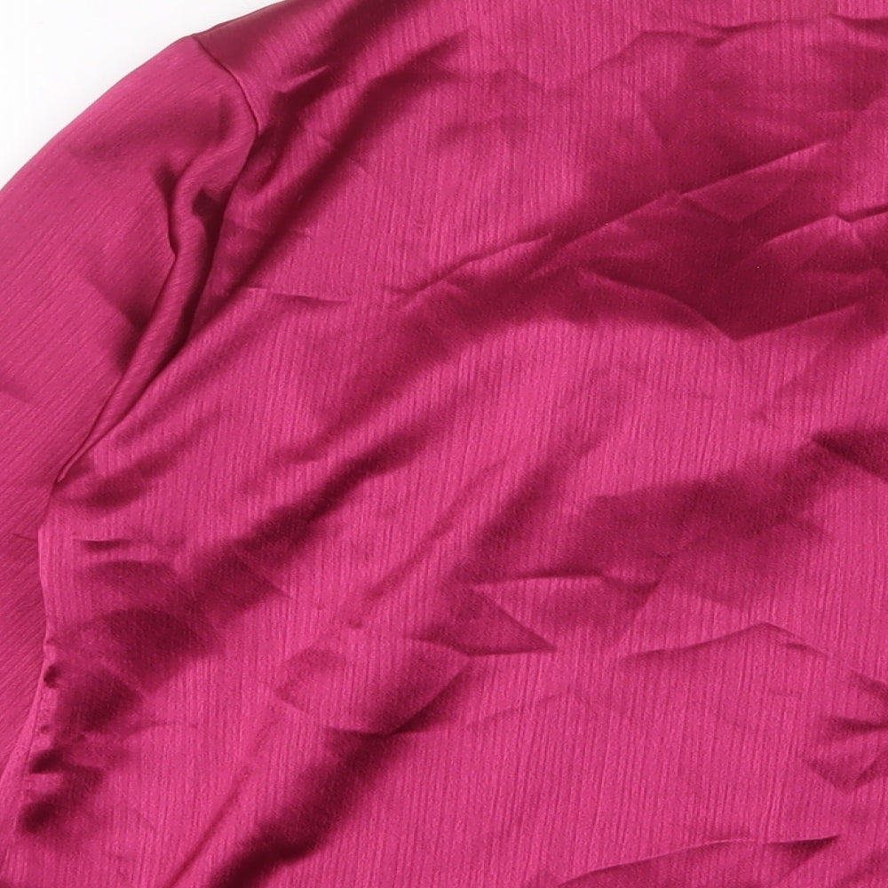 Fosby Womens Purple Polyester Basic Button-Up Size 12 Collared