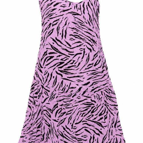 Marks and Spencer Womens Purple Animal Print Viscose A-Line Size 8 V-Neck Pullover