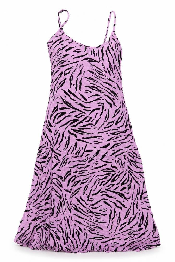 Marks and Spencer Womens Purple Animal Print Viscose A-Line Size 8 V-Neck Pullover