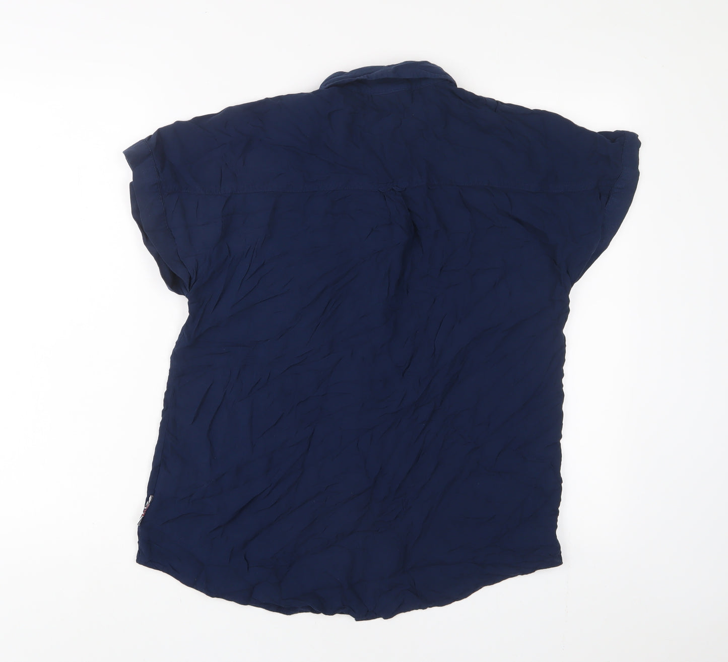 Lee Cooper Womens Blue Viscose Basic Button-Up Size 10 Collared