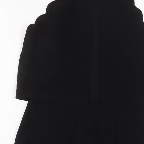 New Look Womens Black Polyester Playsuit One-Piece Size 8 Zip - Lettuce Edging