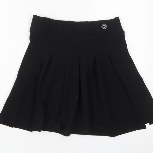 PRETTYLITTLETHING Womens Black Polyester A-Line Skirt Size 16