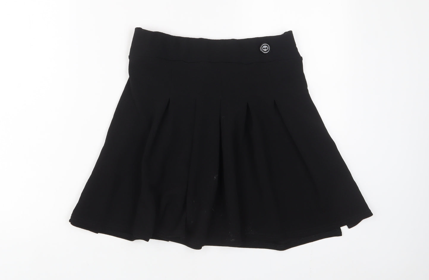 PRETTYLITTLETHING Womens Black Polyester A-Line Skirt Size 16