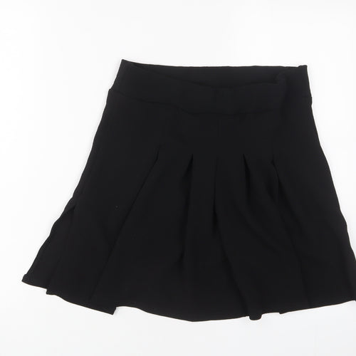 PRETTYLITTLETHING Womens Black Polyester A-Line Skirt Size 16