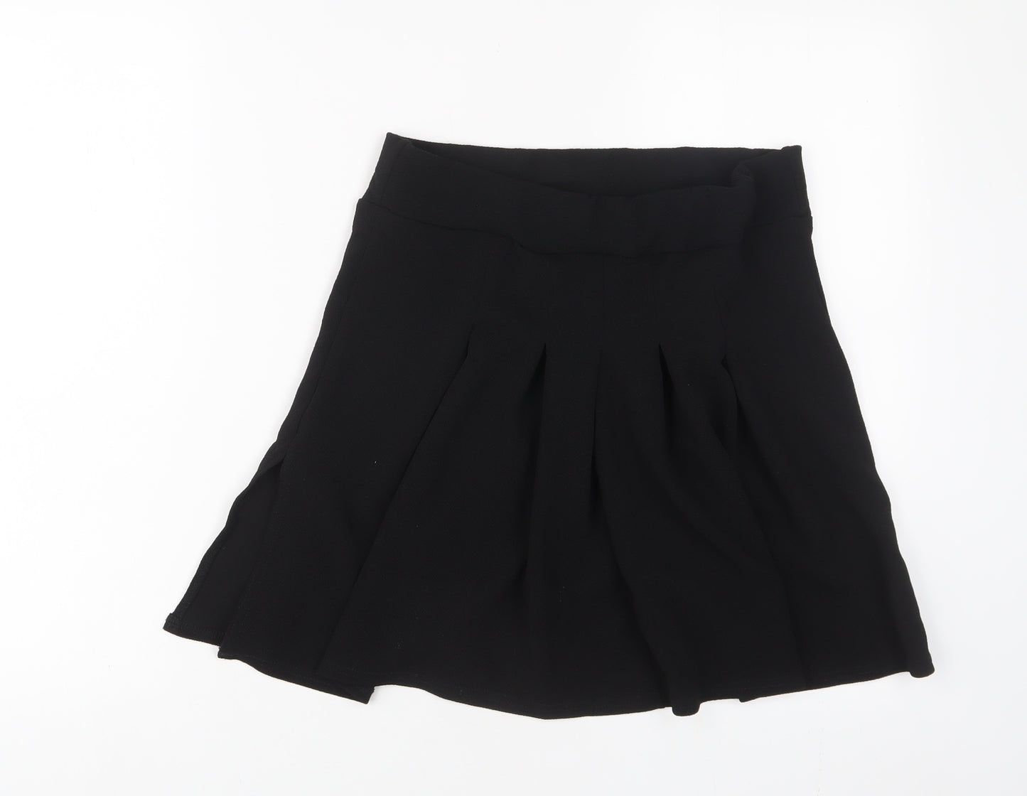 PRETTYLITTLETHING Womens Black Polyester A-Line Skirt Size 16