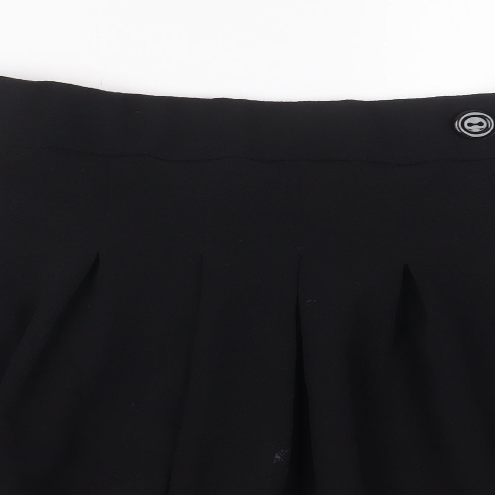 PRETTYLITTLETHING Womens Black Polyester A-Line Skirt Size 16