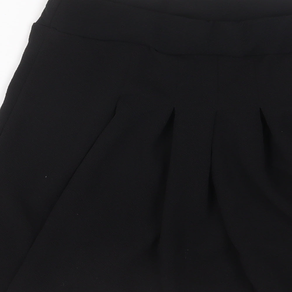PRETTYLITTLETHING Womens Black Polyester A-Line Skirt Size 16