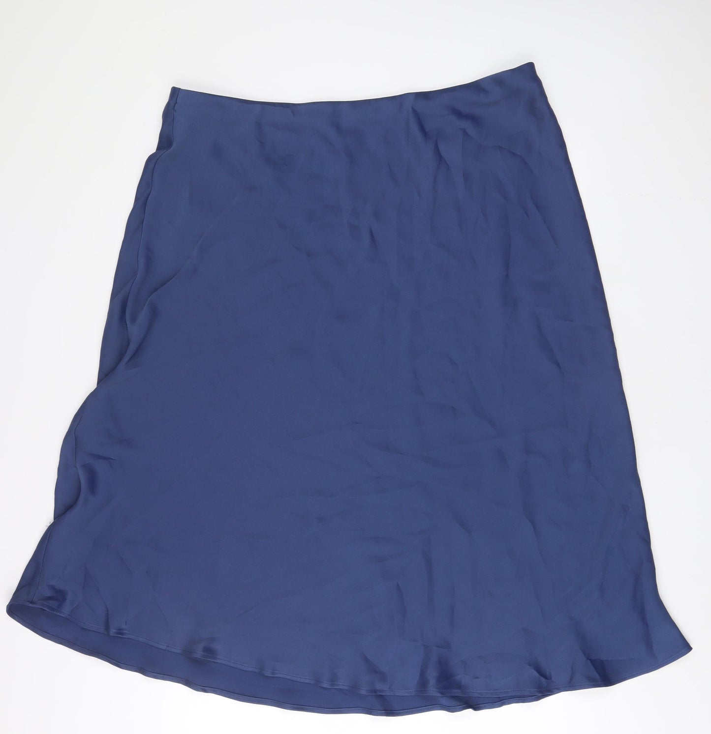 Marks and Spencer Womens Blue Polyester A-Line Skirt Size 22