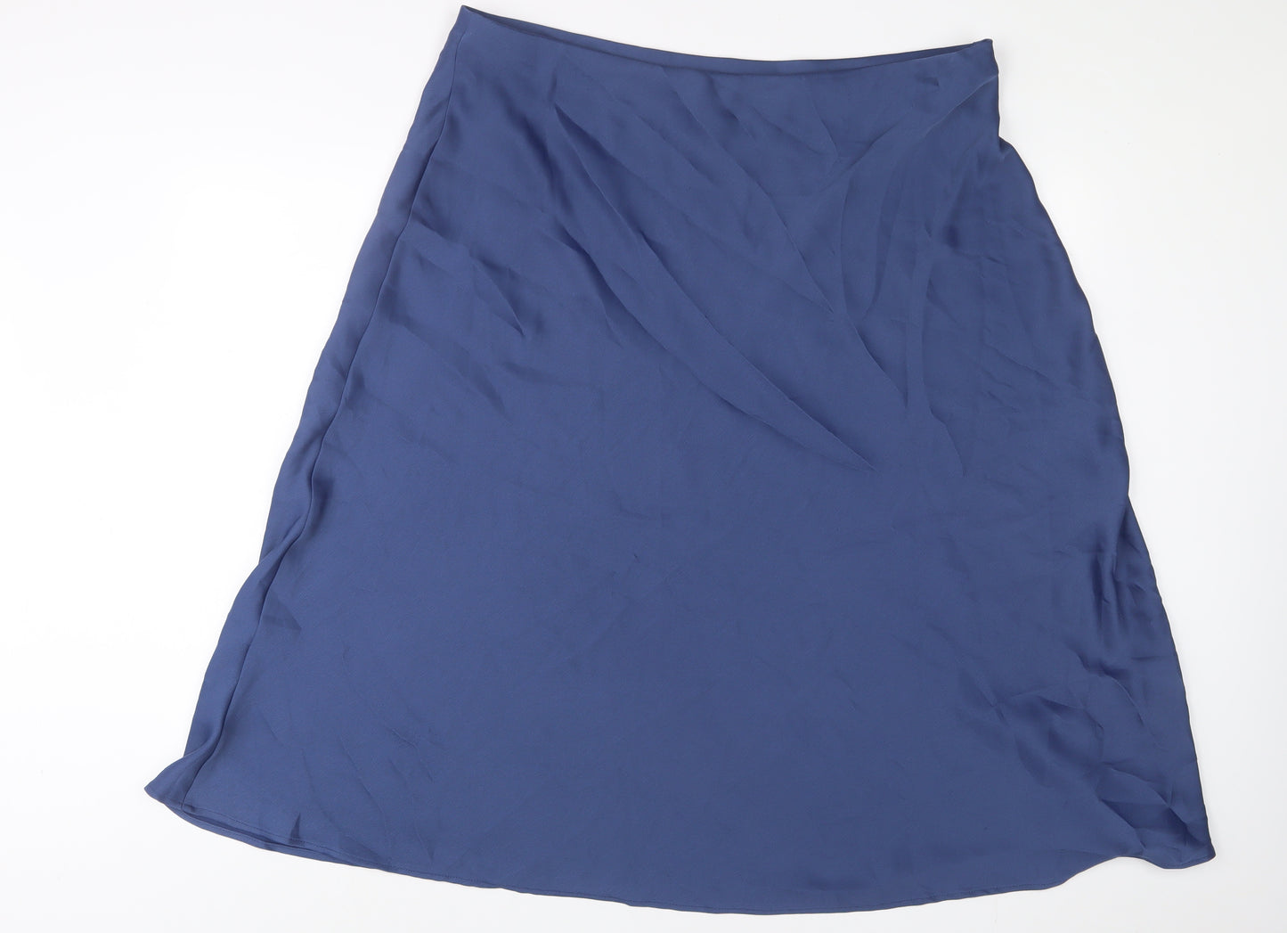 Marks and Spencer Womens Blue Polyester A-Line Skirt Size 22