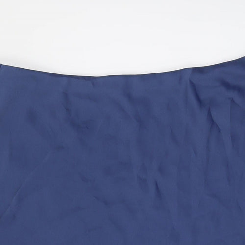 Marks and Spencer Womens Blue Polyester A-Line Skirt Size 22