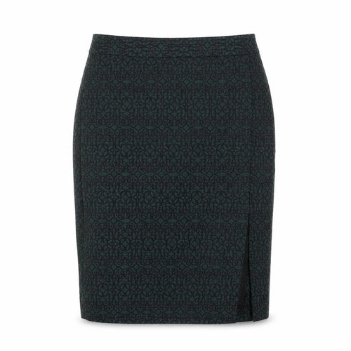 NEXT Womens Green Fair Isle Viscose A-Line Skirt Size 10 Zip - Side Slit