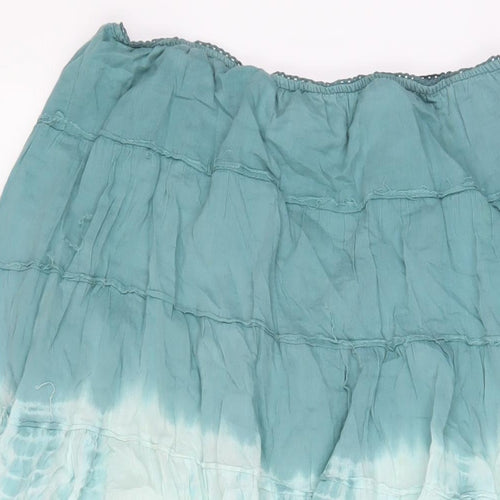 Yessica Womens Blue Striped Cotton A-Line Skirt Size 10