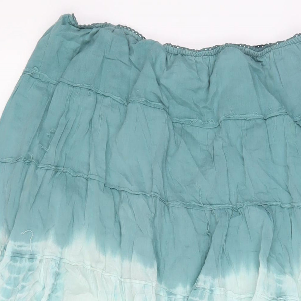 Yessica Womens Blue Striped Cotton A-Line Skirt Size 10