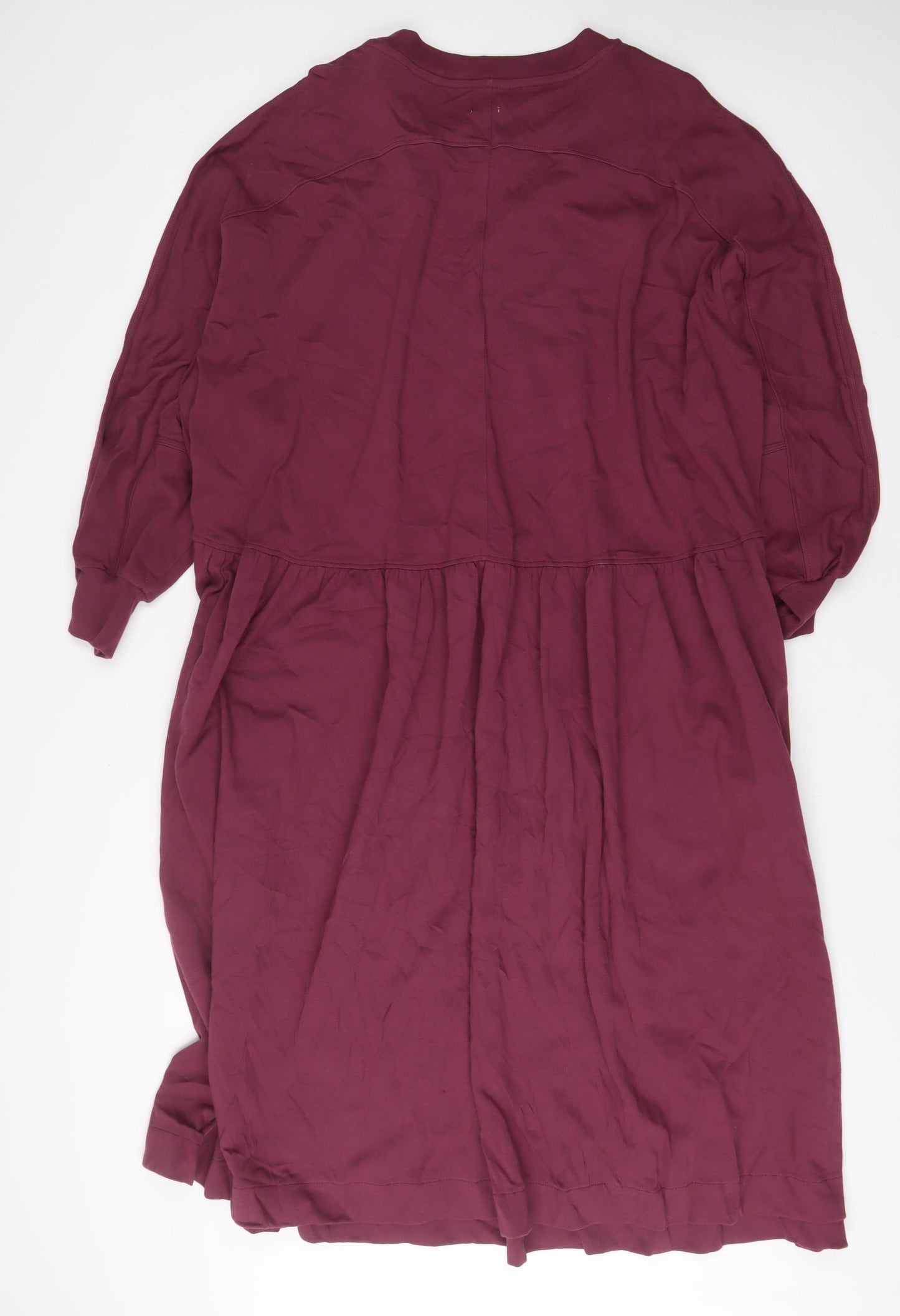 Kin Womens Purple Cotton Jumper Dress Size XL Crew Neck Pullover