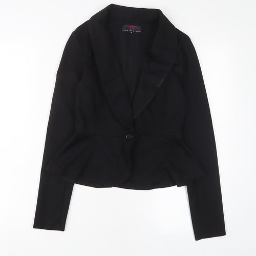 New Look Womens Black Jacket Blazer Size 10 Button