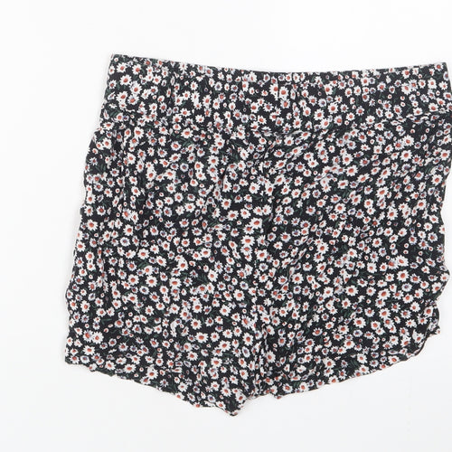 Jacqueline De Yong Womens Multicoloured Floral Viscose Basic Shorts Size 10 Regular Pull On