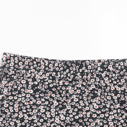 Jacqueline De Yong Womens Multicoloured Floral Viscose Basic Shorts Size 10 Regular Pull On