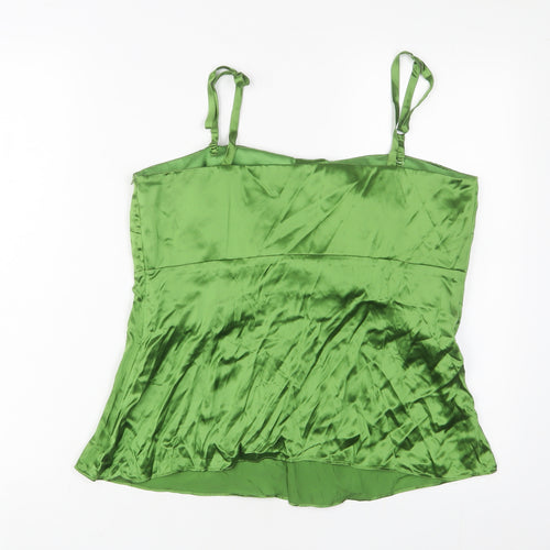 LOFT Womens Green Polyester Basic Tank Size 14 Square Neck