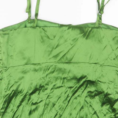 LOFT Womens Green Polyester Basic Tank Size 14 Square Neck