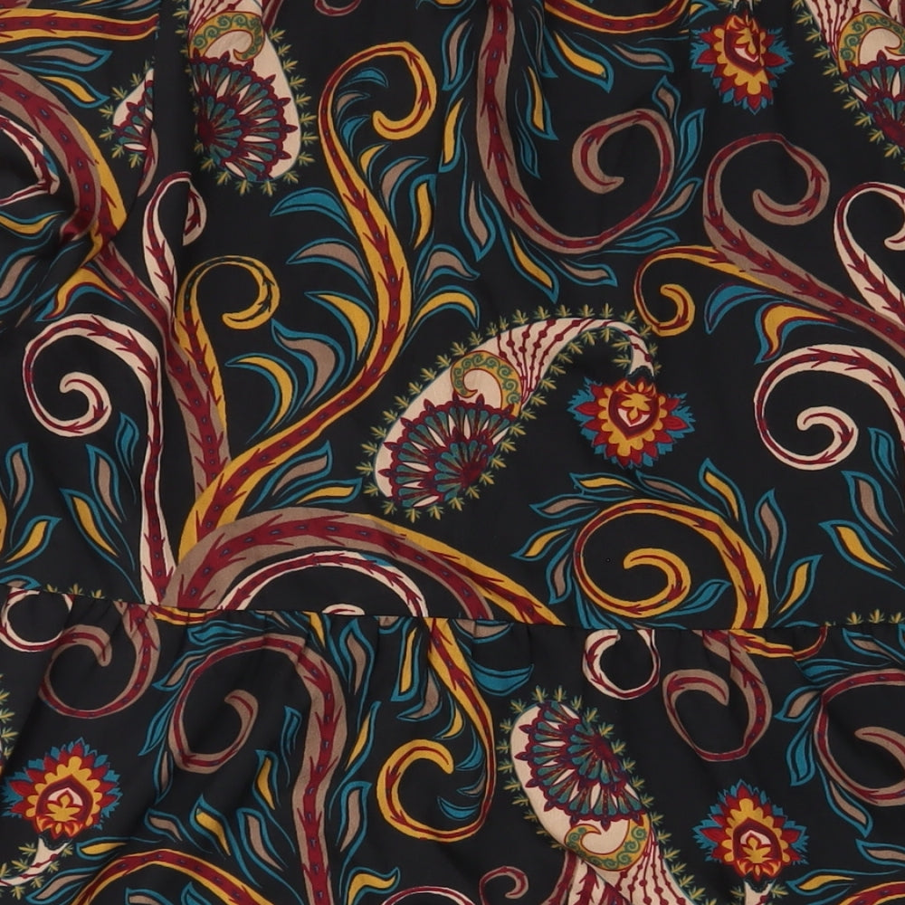 Pep&Co Womens Multicoloured Geometric Polyester A-Line Size 16 V-Neck Pullover