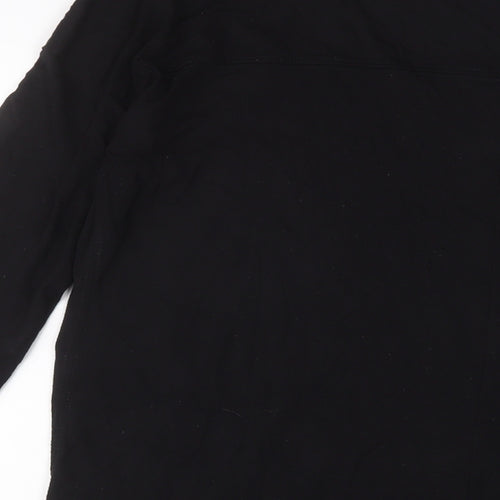 NEXT Womens Black Viscose Basic T-Shirt Size 14 V-Neck