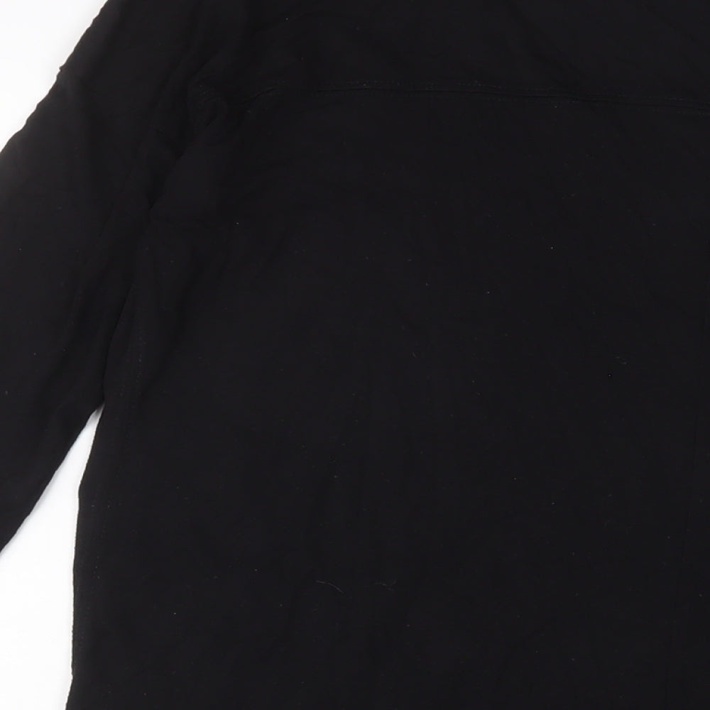 NEXT Womens Black Viscose Basic T-Shirt Size 14 V-Neck