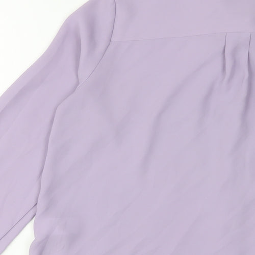 New Look Womens Purple Polyester Basic Button-Up Size 6 Collared