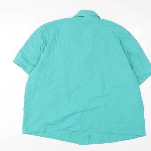 Edinburgh Womens Blue Polyester Basic Button-Up Size 22 Collared