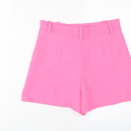 Zara Womens Pink Polyester Sailor Shorts Size M L3 in Regular Hook & Eye