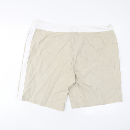NEXT Womens Beige Cotton Bermuda Shorts Size 20 L10 in Regular Zip