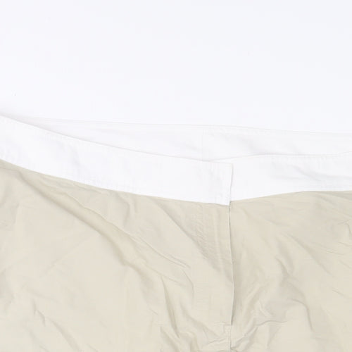 NEXT Womens Beige Cotton Bermuda Shorts Size 20 L10 in Regular Zip