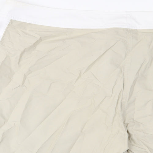 NEXT Womens Beige Cotton Bermuda Shorts Size 20 L10 in Regular Zip