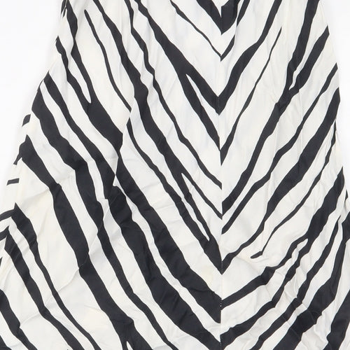 Zara Womens White Animal Print Viscose A-Line Skirt Size M