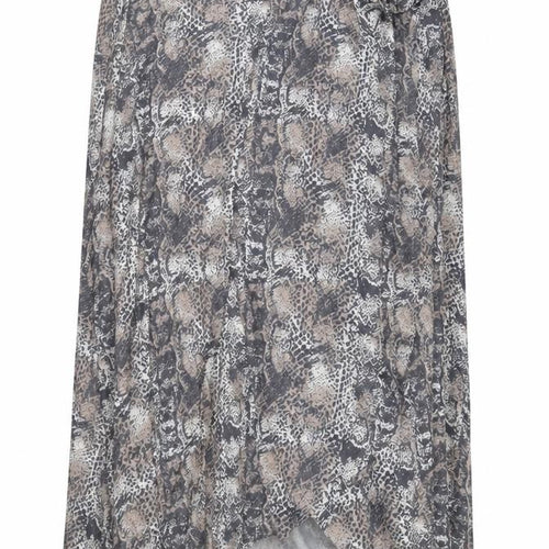 NEXT Womens Grey Animal Print Viscose Wrap Skirt Size 16 - Belted