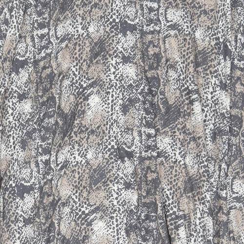 NEXT Womens Grey Animal Print Viscose Wrap Skirt Size 16 - Belted