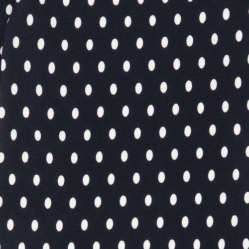 H&M Womens Blue Polka Dot Polyester Sheath Size 16 Crew Neck Zip