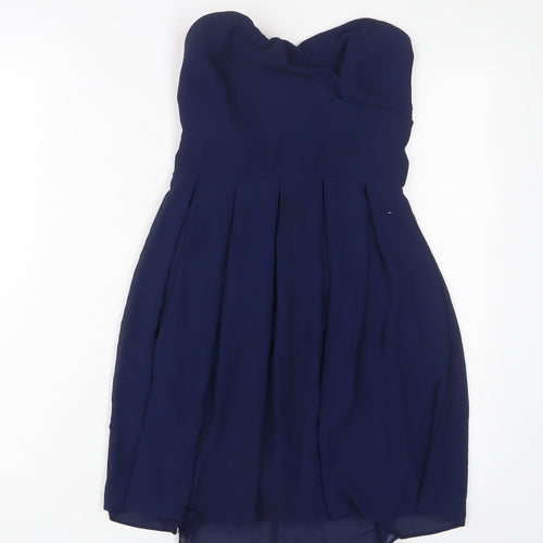 TFNC Womens Blue Polyester Fit & Flare Size XS Sweetheart Zip