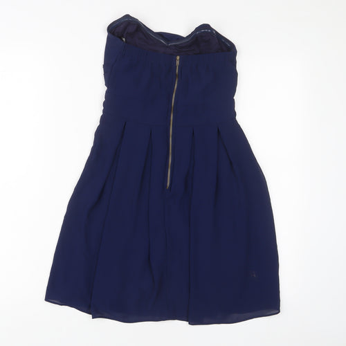 TFNC Womens Blue Polyester Fit & Flare Size XS Sweetheart Zip