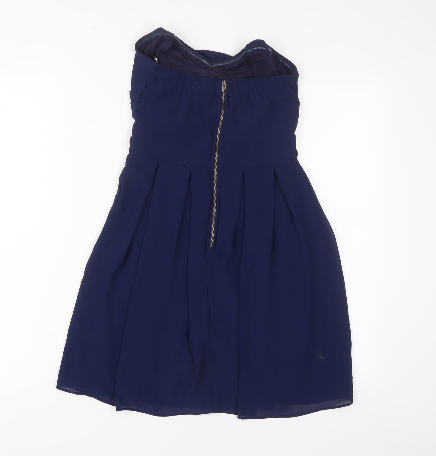 TFNC Womens Blue Polyester Fit & Flare Size XS Sweetheart Zip