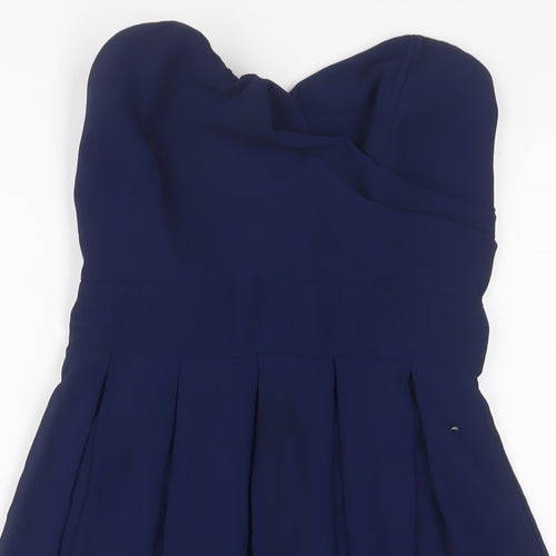 TFNC Womens Blue Polyester Fit & Flare Size XS Sweetheart Zip
