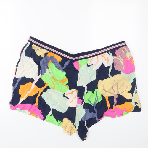 NEXT Womens Multicoloured Geometric Viscose Basic Shorts Size 20 L3 in Regular Pull On