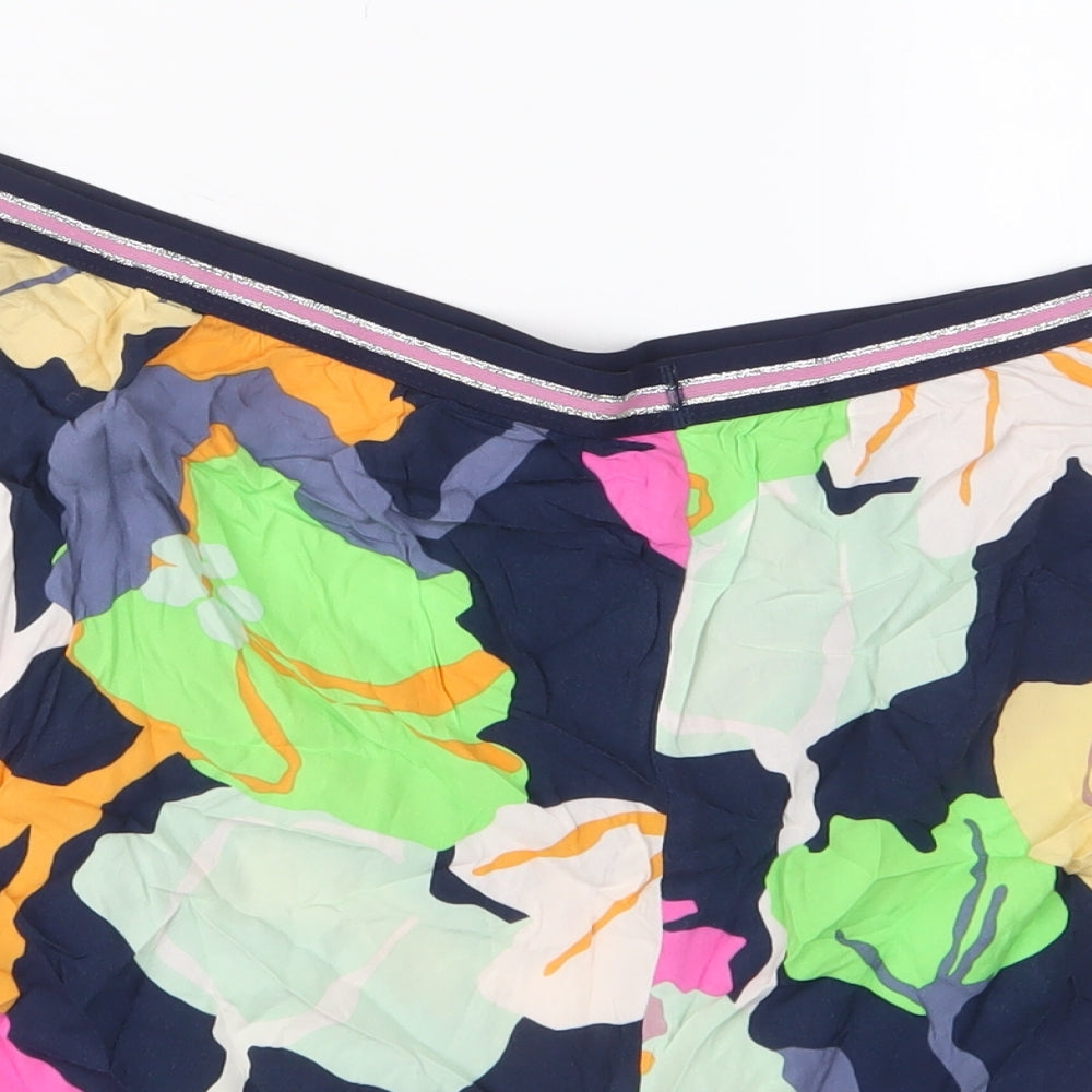 NEXT Womens Multicoloured Geometric Viscose Basic Shorts Size 20 L3 in Regular Pull On