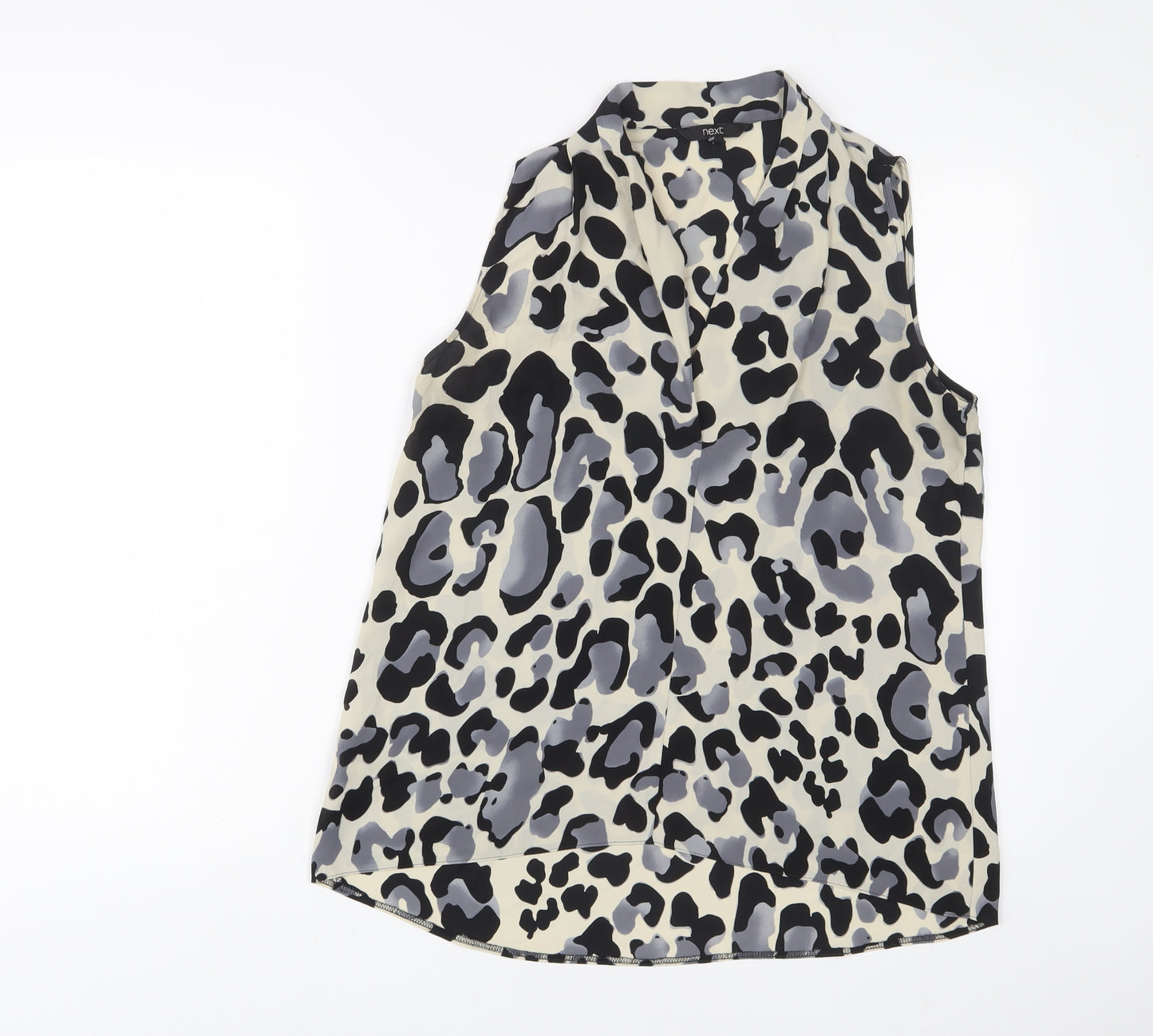 NEXT Womens Multicoloured Animal Print Polyester Basic Blouse Size 12 V-Neck