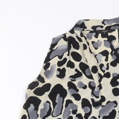 NEXT Womens Multicoloured Animal Print Polyester Basic Blouse Size 12 V-Neck