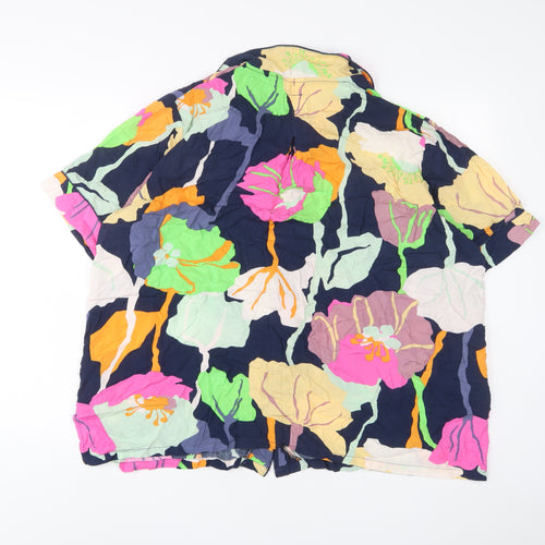 NEXT Womens Multicoloured Geometric Viscose Top Pyjama Top Size 20 Button