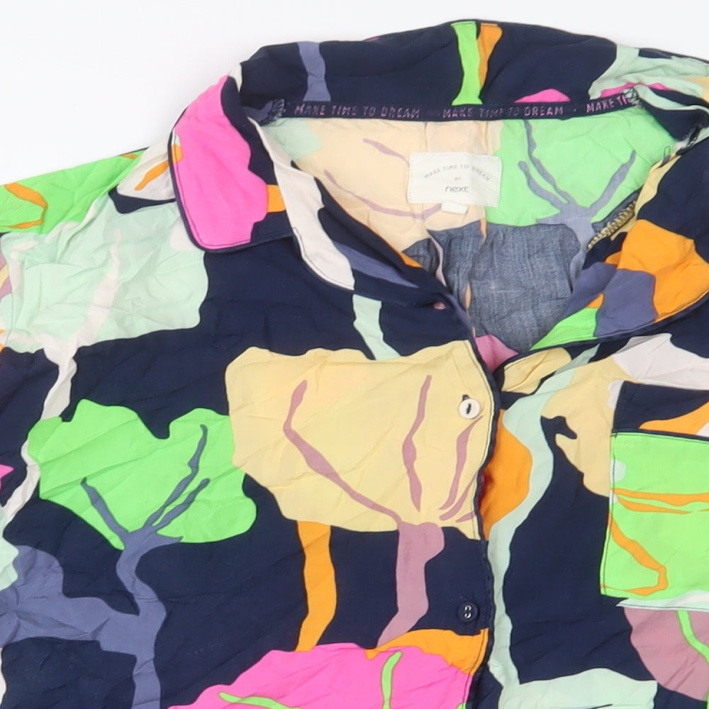 NEXT Womens Multicoloured Geometric Viscose Top Pyjama Top Size 20 Button