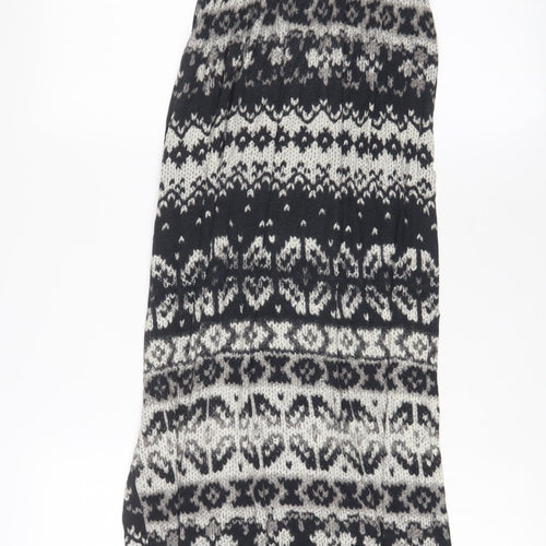 Love Womens Grey Geometric Viscose A-Line Size M Off the Shoulder Pullover - M/L